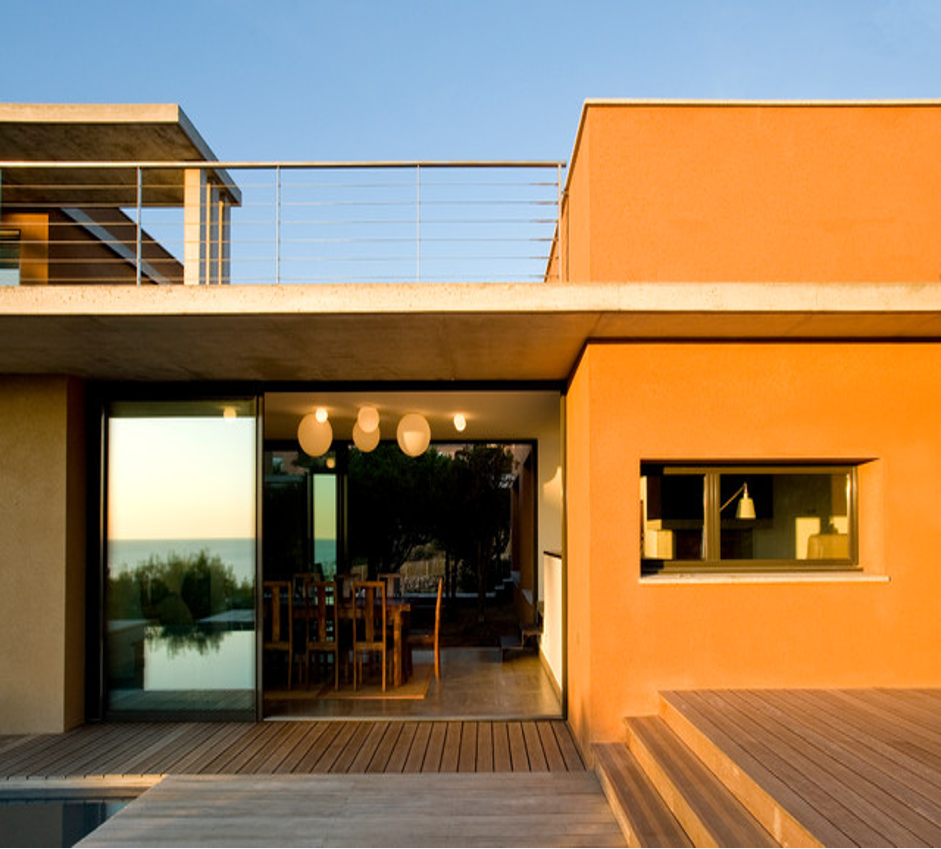 Sơn ngoại thất màu cam ấm áp, sang trọng, hiện đại