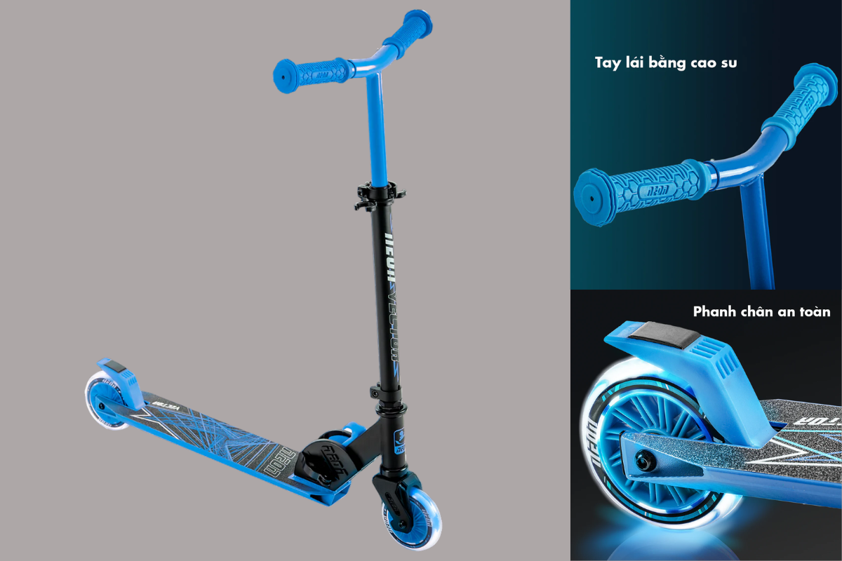 Xe Scooter Neon Vector Xanh Dương – Bé Vui Chơi Thỏa Thích